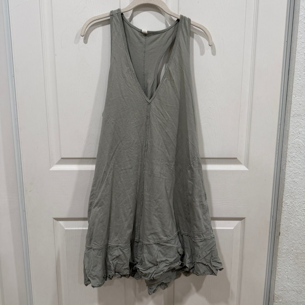 Daily Practice Green Gray Tank Top Dress Sleeveless Racerback bubble Hem‎ M